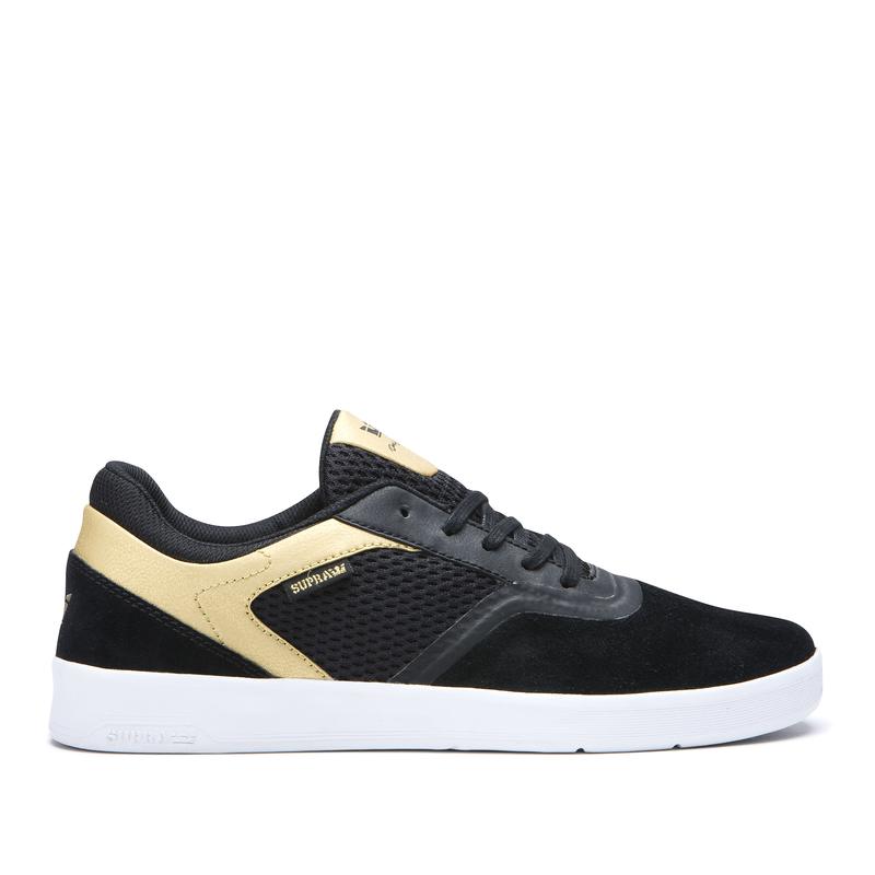 Supra SAINT Skateschuhe Herren Schwarz / Gold Lagerverkauf ZGCKF2379